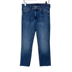 Mother Lil Mid Rise Dazzler Ankle Straight Leg Jeans Size 30 Blue Medium Wash